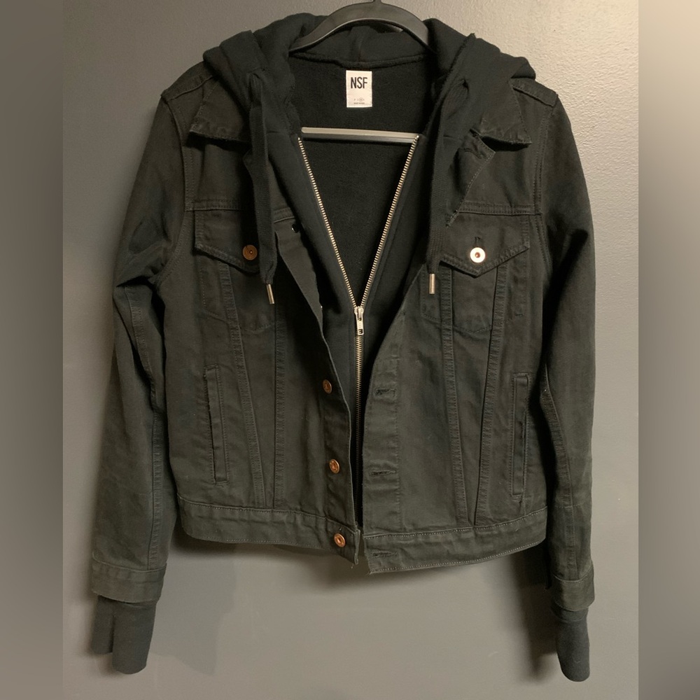 NSF Adam Denim Hoodie Women’s Size Medium